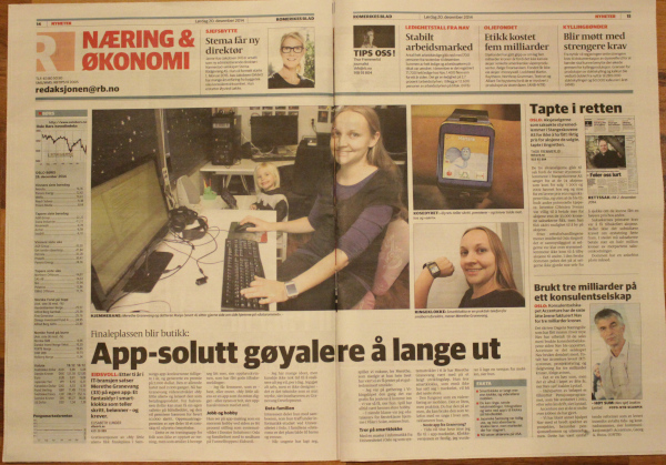 A photography from the Romerikes Blad paper showing the article